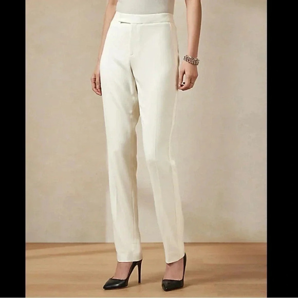 NEW Ralph Lauren Collection Seth Wool Crepe Tuxedo Pant in Lux Cream Size 14 - Picture 12 of 15